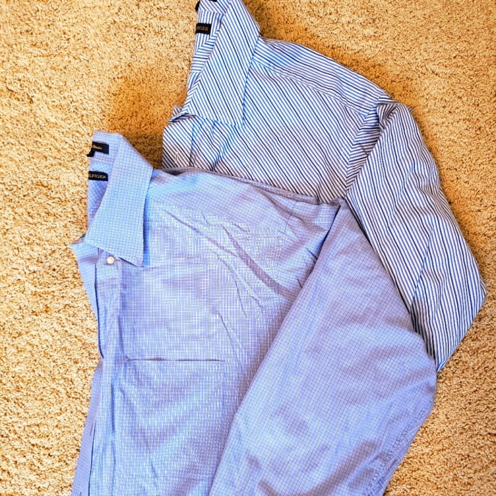 2 Hilfiger Men's Dress Shirts XL